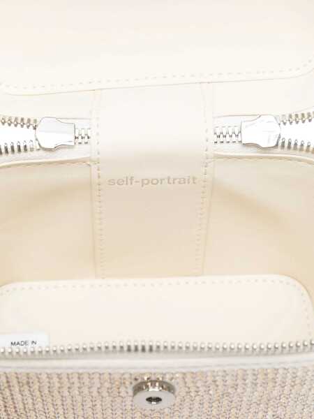 Genti de mana Self-Portrait Satin Beauty Case With Rhinestones BEIGE Femei (BM 18607087) 4
