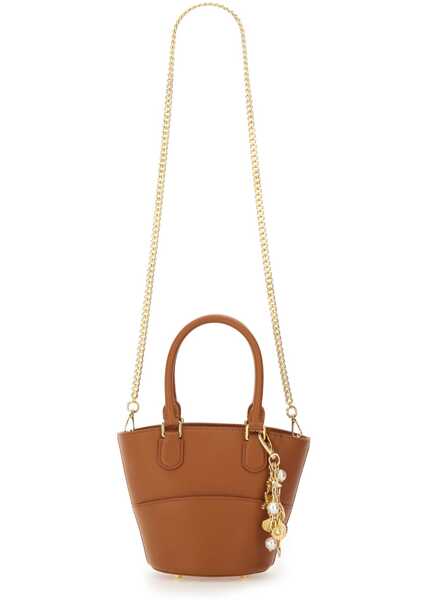 Genti de mana Self-Portrait Leather Tote Bag With Charm BUFF Femei (BM 18607141) 2