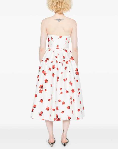 Rochii casual Self-Portrait Midi Dress With Floral Print WHITE Femei (BM 18607144) 4