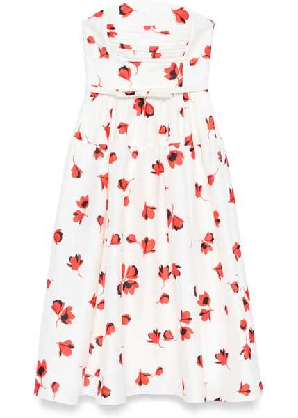 Rochii casual Self-Portrait Midi Dress With Floral Print WHITE Femei (BM 18607144) 1