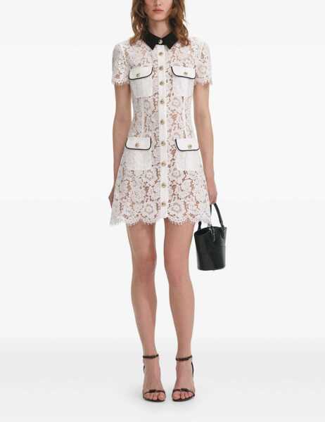 Rochii casual Self-Portrait Lace Mini Dress WHITE Femei (BM 18607165) 2