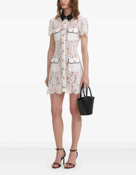 Rochii casual Self-Portrait Lace Mini Dress WHITE Femei (BM 18607165) 3