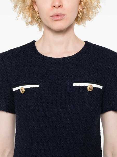 Rochii casual Self-Portrait Mini Boucle Dress BLUE Femei (BM 18607177) 5