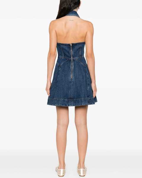 Rochii casual Self-Portrait Denim Flared Mini Dress DENIM Femei (BM 18607222) 4