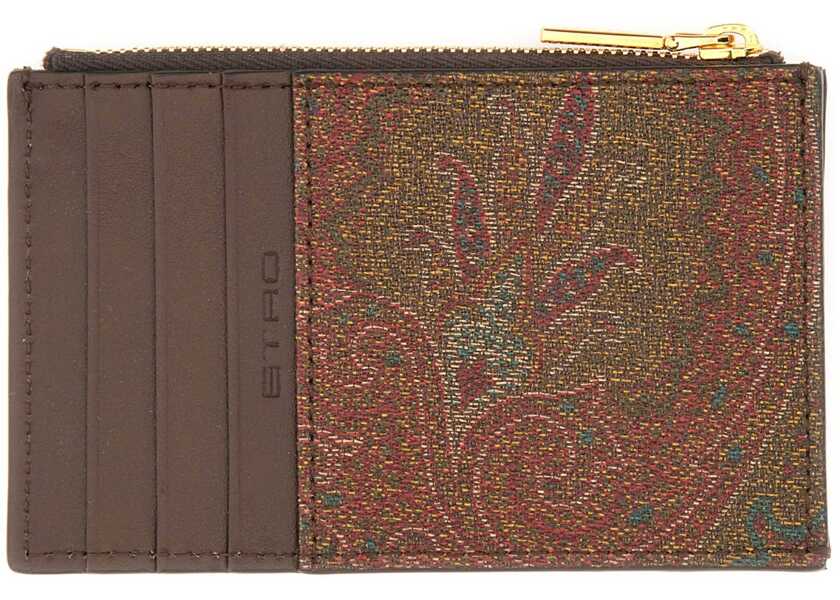 Portofele ETRO Card Holder Arnica With Pegasus BROWN Barbati (BM 18607270) 2
