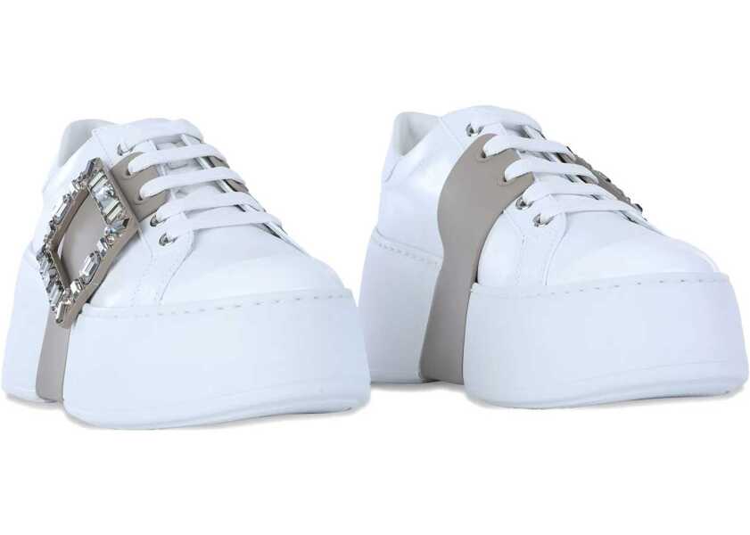 Sneakers Roger Vivier Viv Skate Sneakers In Leather Chiedi A Chatgpt WHITE Femei (BM 18607393) 2