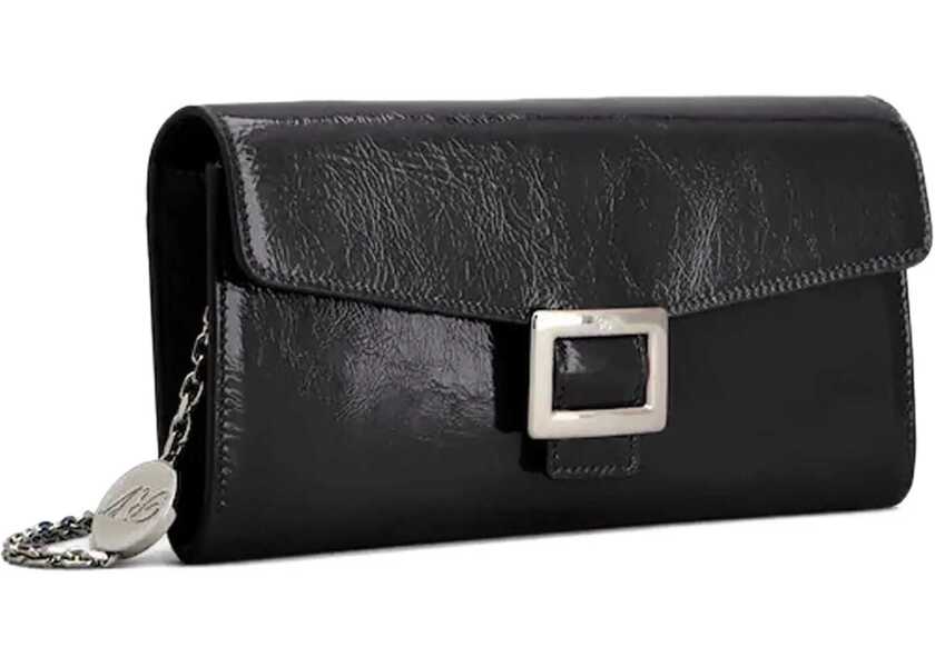 Portofele Roger Vivier Belle Vivier Wallet With Chain BLACK Femei (BM 18607396) 3
