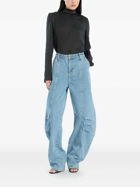 Topuri ROTATE Birger Christensen Rotate Birger Christensen Satin Drapy Back Top Black Femei (BM 18608493) 2