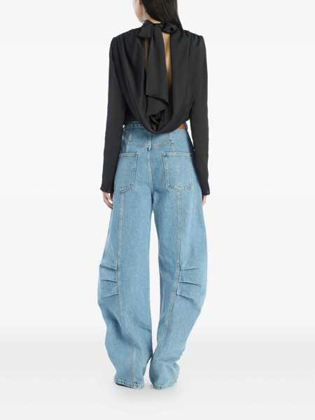 Topuri ROTATE Birger Christensen Rotate Birger Christensen Satin Drapy Back Top Black Femei (BM 18608493) 3