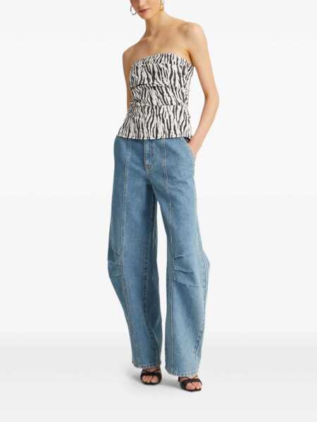 Topuri ROTATE Birger Christensen Rotate Birger Christensen Printed Denim Top Multicolor Femei (BM 18608496) 2