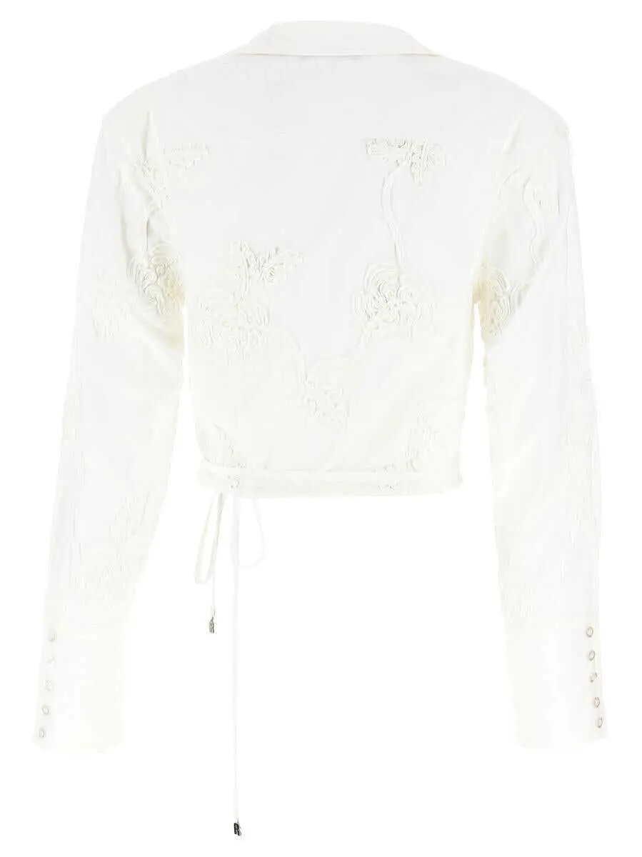Camasi ROTATE Birger Christensen Rotate Birger Christensen Wrap Cotton Shirt WHITE Femei (BM 18608514) 2
