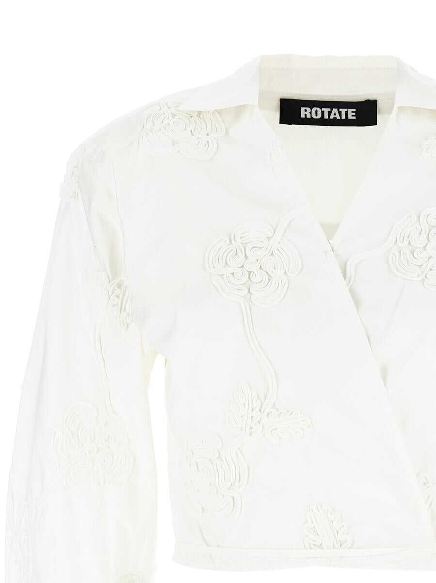 Camasi ROTATE Birger Christensen Rotate Birger Christensen Wrap Cotton Shirt WHITE Femei (BM 18608514) 3