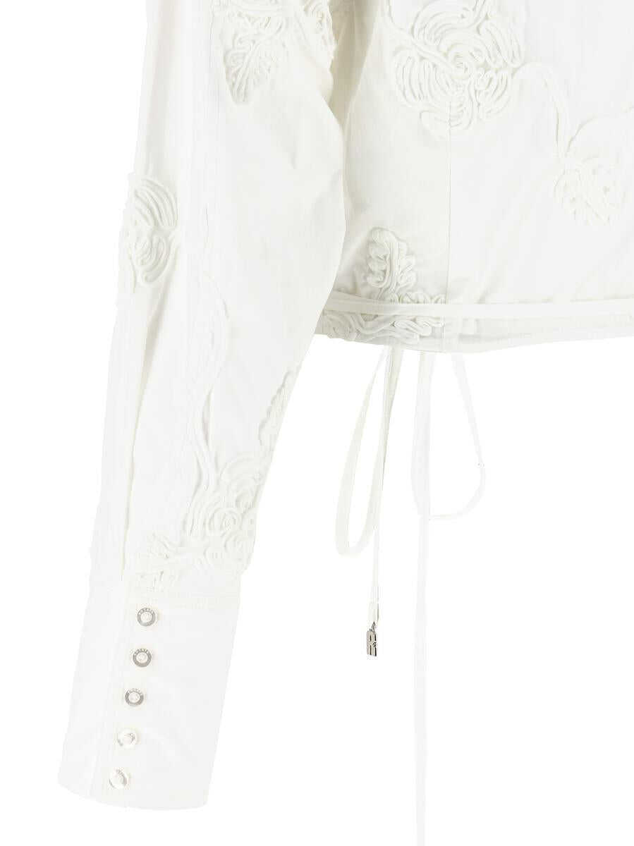 Camasi ROTATE Birger Christensen Rotate Birger Christensen Wrap Cotton Shirt WHITE Femei (BM 18608514) 4