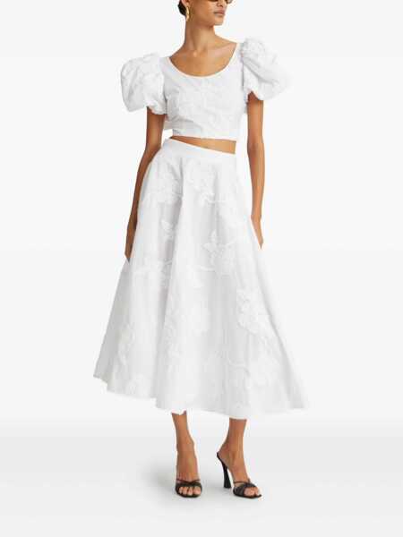 Fuste ROTATE Birger Christensen Rotate Birger Christensen Flower Maxi Skirt WHITE Femei (BM 18608517) 2