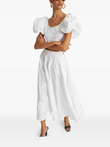 Fuste ROTATE Birger Christensen Rotate Birger Christensen Flower Maxi Skirt WHITE Femei (BM 18608517) 3