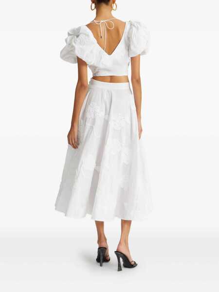 Fuste ROTATE Birger Christensen Rotate Birger Christensen Flower Maxi Skirt WHITE Femei (BM 18608517) 4