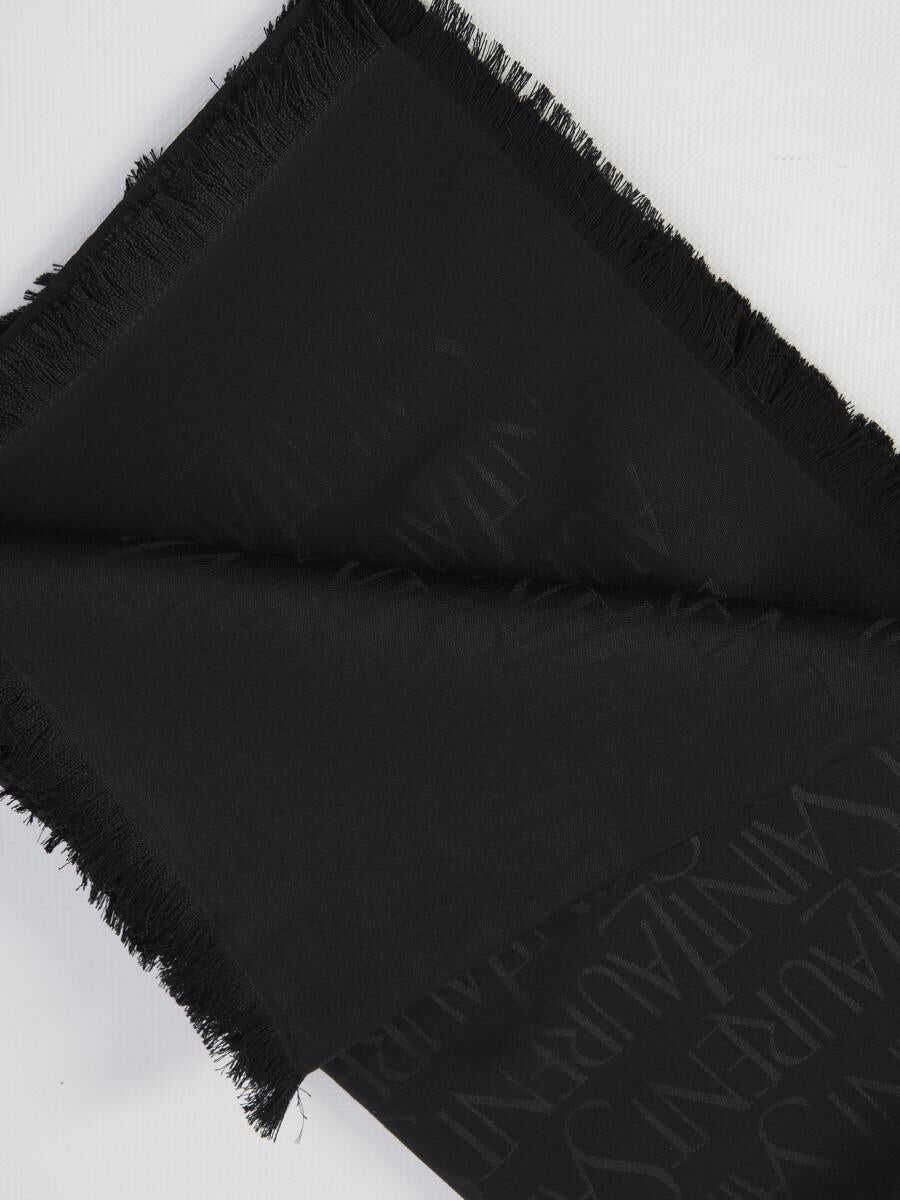 Esarfe Saint Laurent Large Square Scarf Black Barbati (BM 18608730) 2