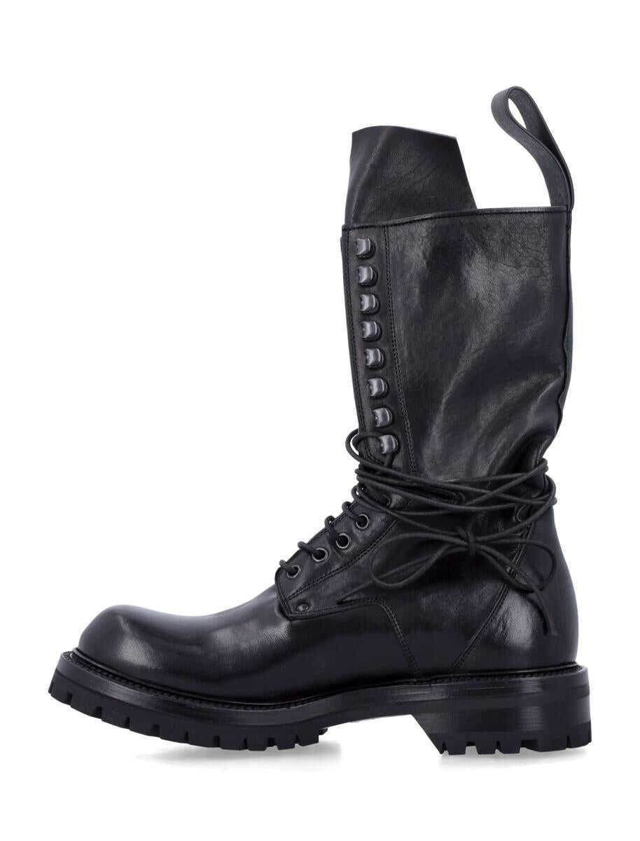 Bocanci Rick Owens Rick Owens Army Laced Boot Black Barbati (BM 18609186) 3