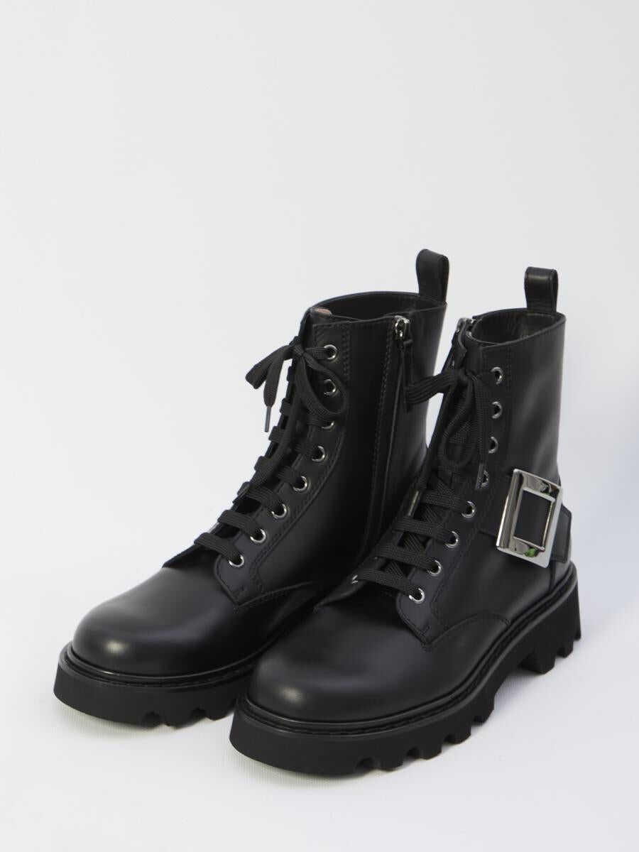 Bocanci Roger Vivier Viv Rangers Combat Boots Black Femei (BM 18609633) 2
