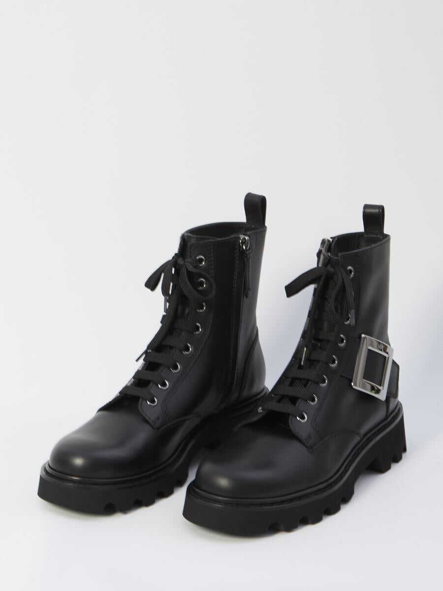 Bocanci Roger Vivier Viv Rangers Combat Boots Black Femei (BM 18609633) 5