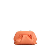 Genti de mana Themoirè Gea Vegan Clutch In Orange Faux Leather Femei