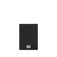 Portofele Black Card Holder With Logo Plaque On The Front In Grained Leather Man Barbati