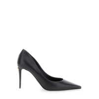 Pantofi cu toc Black Pointed Pumps With Dg Detail In Leather Woman Femei