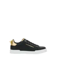 Sneakers Black Low Top Sneakers With Logo Lettering On The Tongue And Logo Detail On The Heel In Leather Woman Femei