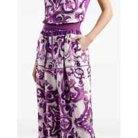Pantaloni Dama - Pantaloni casual Dolce & Gabbana Dolce & Gabbana Majolica Print Pants PURPLE Femei (BM 18614016) - B-mall.ro