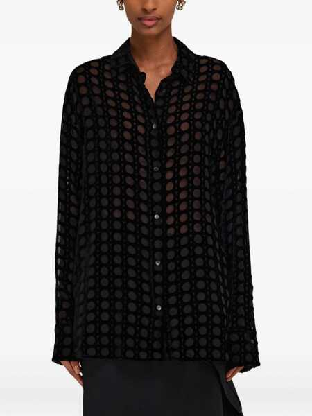 Camasi casual Ferragamo Velvet devor Shirt NERO Femei (BM 18621226) 3