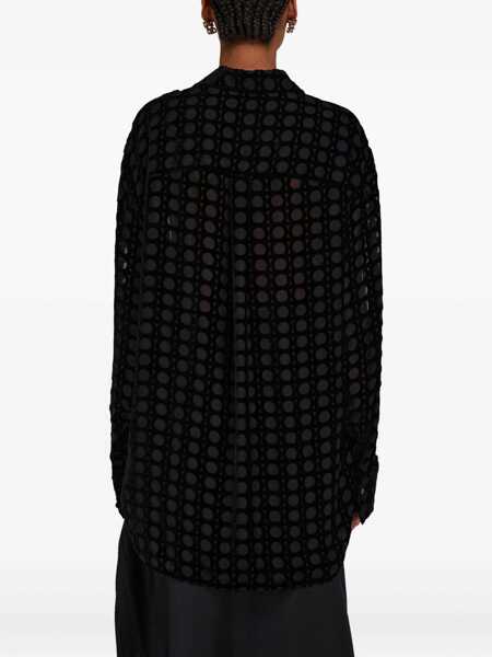 Camasi casual Ferragamo Velvet devor Shirt NERO Femei (BM 18621226) 4