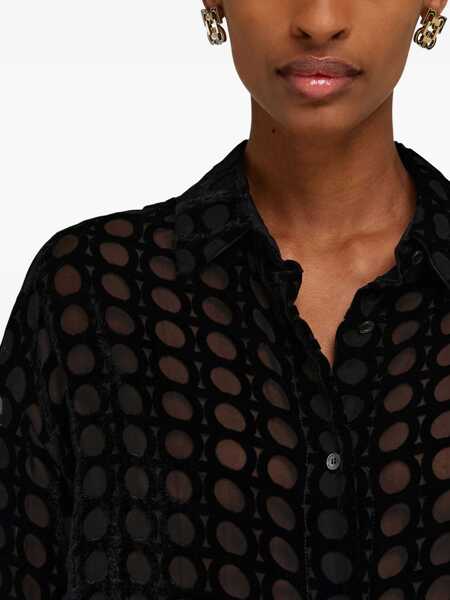 Camasi casual Ferragamo Velvet devor Shirt NERO Femei (BM 18621226) 5