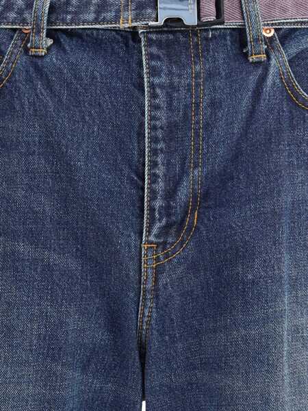 Blugi Sacai Denim Pants BLUE Barbati (BM 18621232) 4