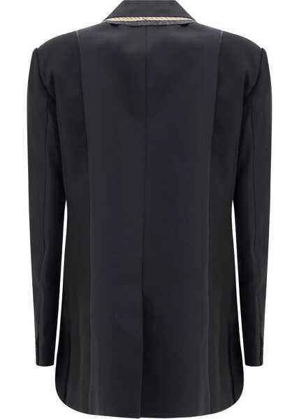 Sacouri Sacai Double-breasted Blazer with double revers BLACK Femei (BM 18621244) 2