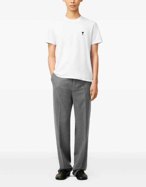 Tricouri AMI Paris Logo T-Shirt BLANC Barbati (BM 18621250) 2