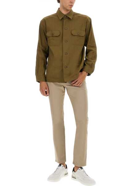 Camasi casual Hugo Boss Stretch Linen And Viscose Shirt BROWN Barbati (BM 18621370) 2