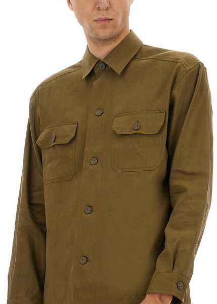 Camasi casual Hugo Boss Stretch Linen And Viscose Shirt BROWN Barbati (BM 18621370) 4