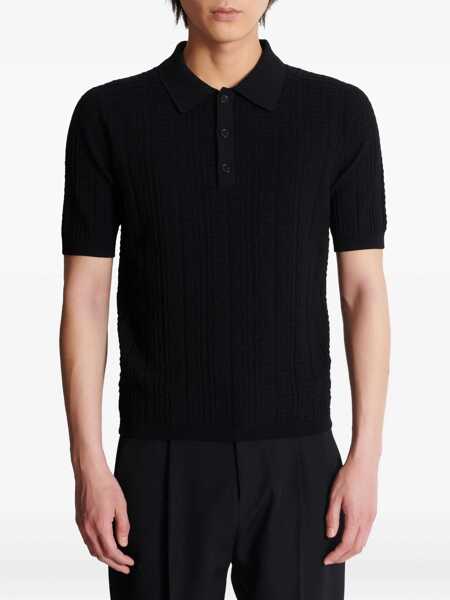 Tricouri Polo Balmain Knitted Polo. BLACK Barbati (BM 18621565) 3