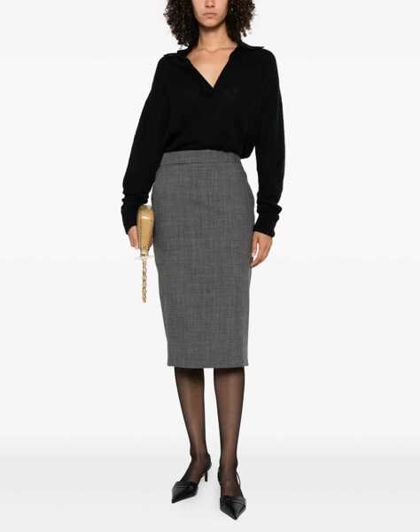 Tricouri Polo Tom Ford Cashmere And Silk Long Sleeve Polo Shirt BLACK Femei (BM 18621673) 2