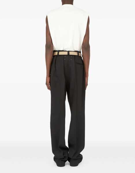 Pantaloni casual Maison Margiela Pants With Pleats And Belt BLACK Barbati (BM 18621697) 4