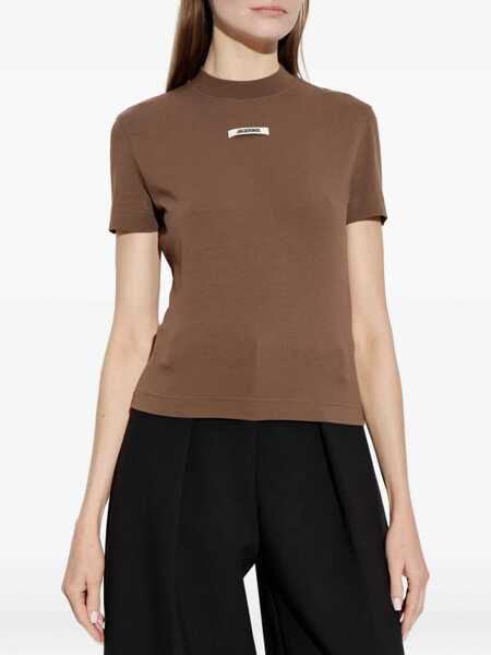 Tricouri JACQUEMUS The Grosgrain Shirt BROWN Femei (BM 18621745) 3