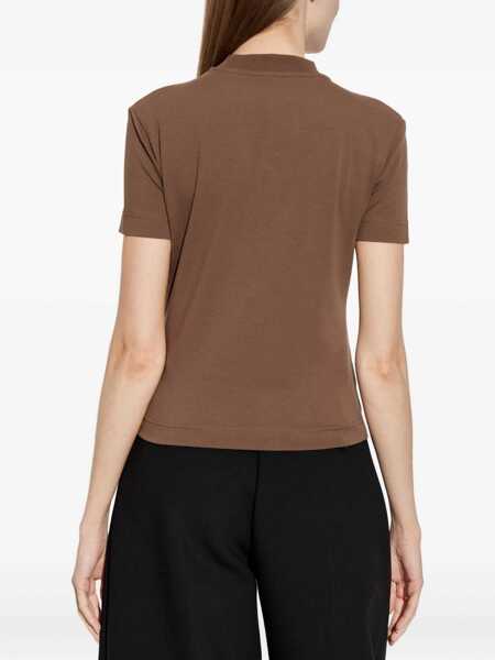 Tricouri JACQUEMUS The Grosgrain Shirt BROWN Femei (BM 18621745) 4