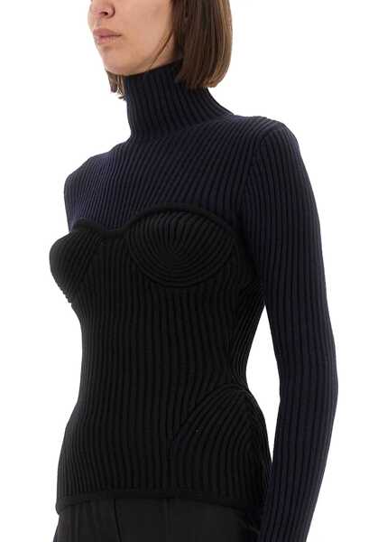 Pulovere casual Jean Paul Gaultier Shirt With Corset BLUE Femei (BM 18621790) 4