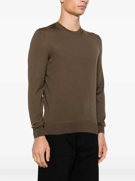 Pulovere Tom Ford Fine Merino Virgin Wool Sweater BROWN Barbati (BM 18621829) 3