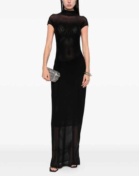 Rochii casual Jean Paul Gaultier Mesh Dress With Flocked Logo BLACK Femei (BM 18621835) 2