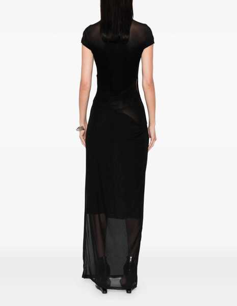 Rochii casual Jean Paul Gaultier Mesh Dress With Flocked Logo BLACK Femei (BM 18621835) 4