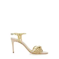 Pantofi cu toc 'Giulia Marbella' Gold Colored Sandals With Buckle Closure And High Stiletto Heel In Fabric Woman Femei
