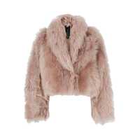Geci Pink Shearling Jacket With Concealed Front Closure In Fur Woman Femei