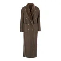 Imbracaminte BLANCHA Dama - Paltoane BLANCHA Brown Coat With Classic Lapels And Reversible Design In Fur Woman BROWN Femei (BM 18624240) - B-mall.ro