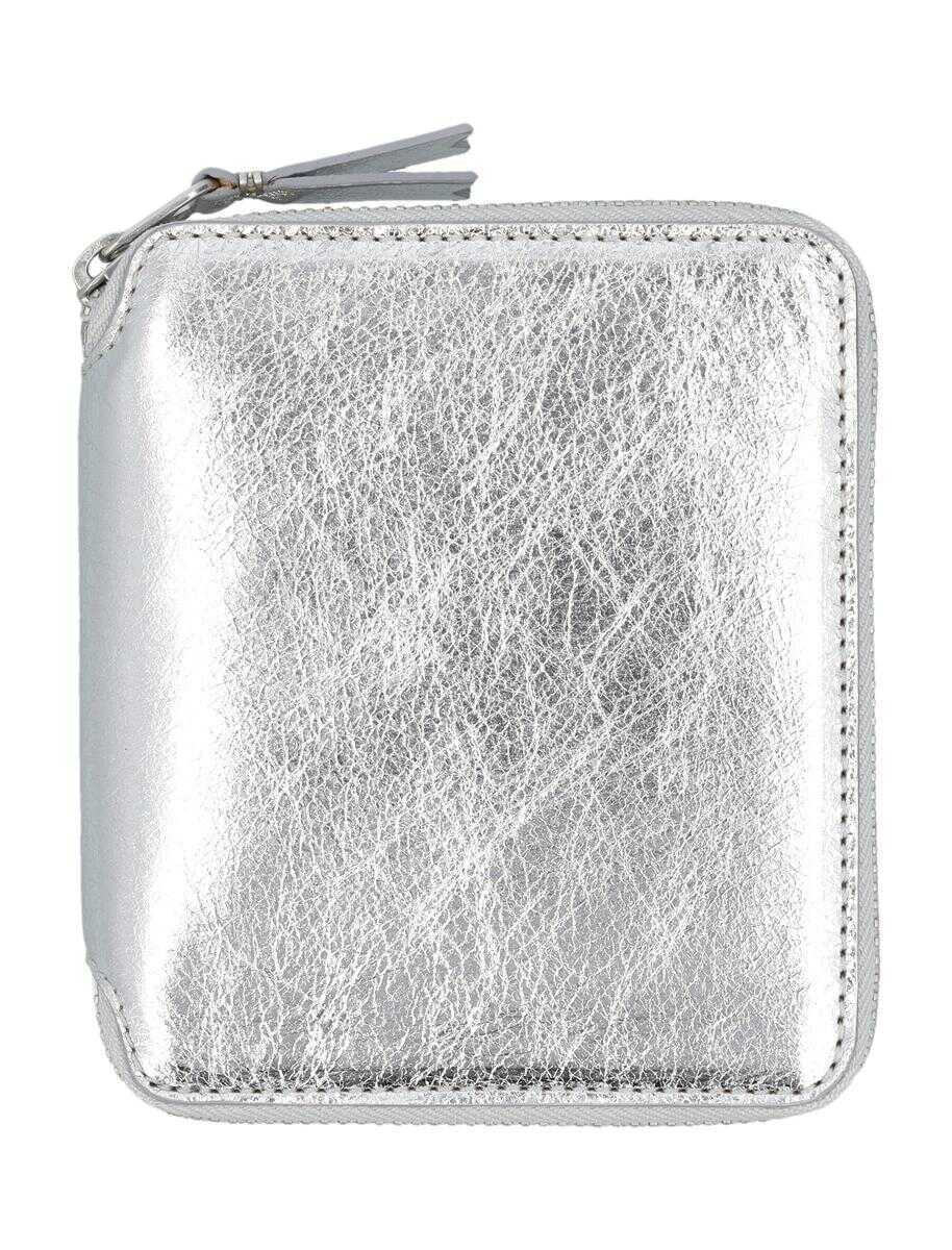Portofele Comme des Garons Comme Des Garons Metallic Zip Around Wallet SILVER Femei (BM 18624714) 1